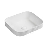 Seima 192950 Cleo 450 Fluted Rectangular Semi-Inset Basin, 450x380mm, Gloss White