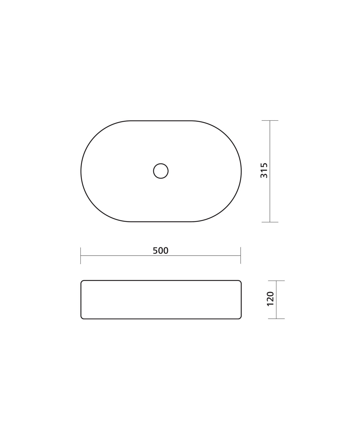 Seima 192618 Cleo 500 Fluted Oval Above Counter Basin, 500x315mm, Gloss White