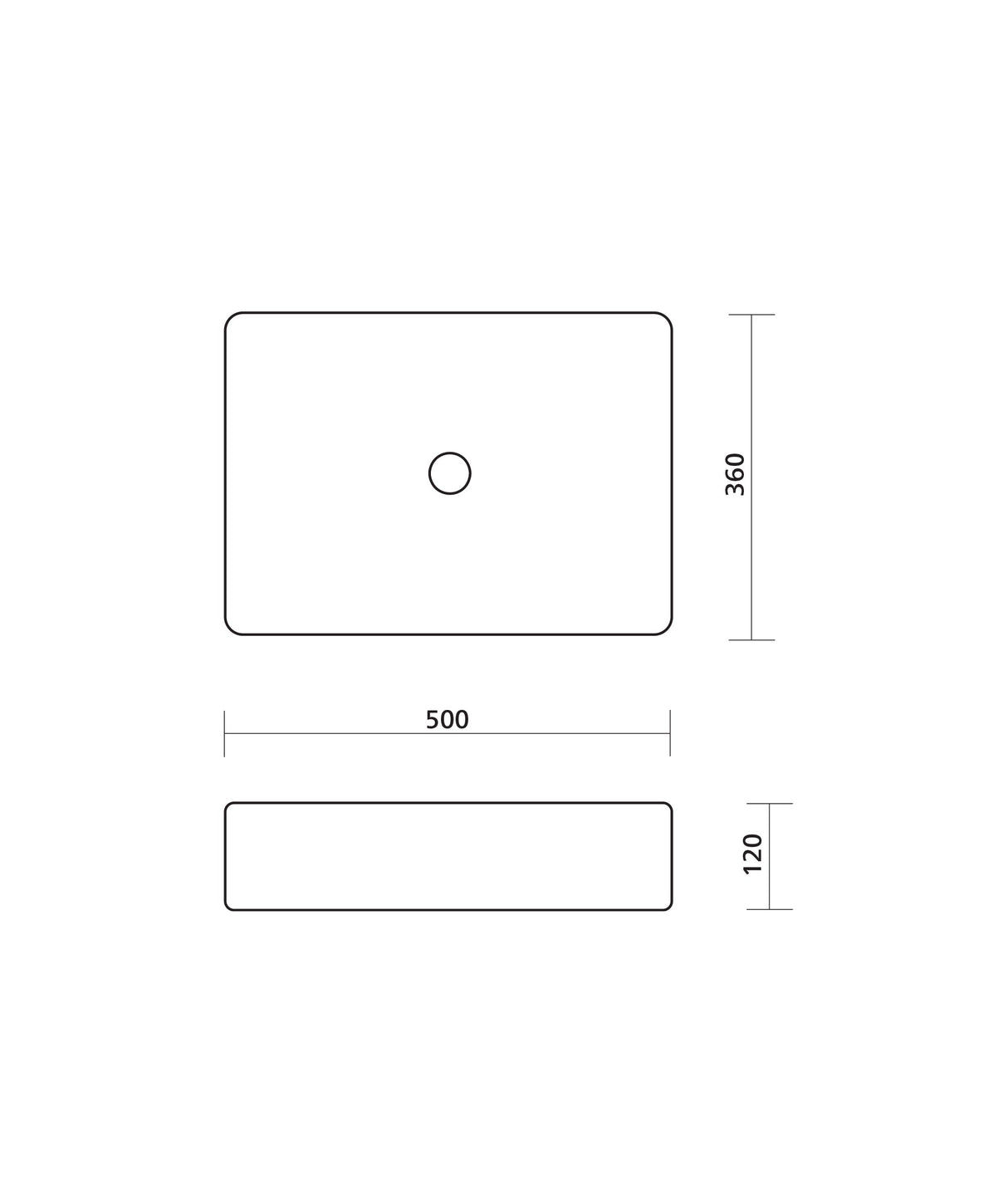 Seima 192625 Cleo 501 Fluted Rectangle Above Counter Basin, 500x360mm, Matte White