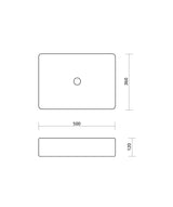 Seima 192625 Cleo 501 Fluted Rectangle Above Counter Basin, 500x360mm, Matte White