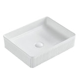 Seima 192624 Cleo 501 Fluted Rectangle Above Counter Basin, 500x360mm, Gloss White
