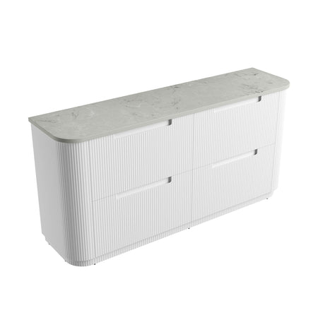 Aulic 1800mm Curva Floorstanding Vanity with Solid Surface Top Alpine Top CA57-1800D-ST86FT Vanity Units