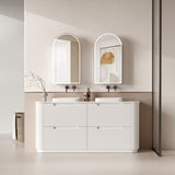 Aulic 1800mm Curva Floorstanding Vanity with Solid Surface Top Palis Top CA57-1800D-ST66FT Vanity Units
