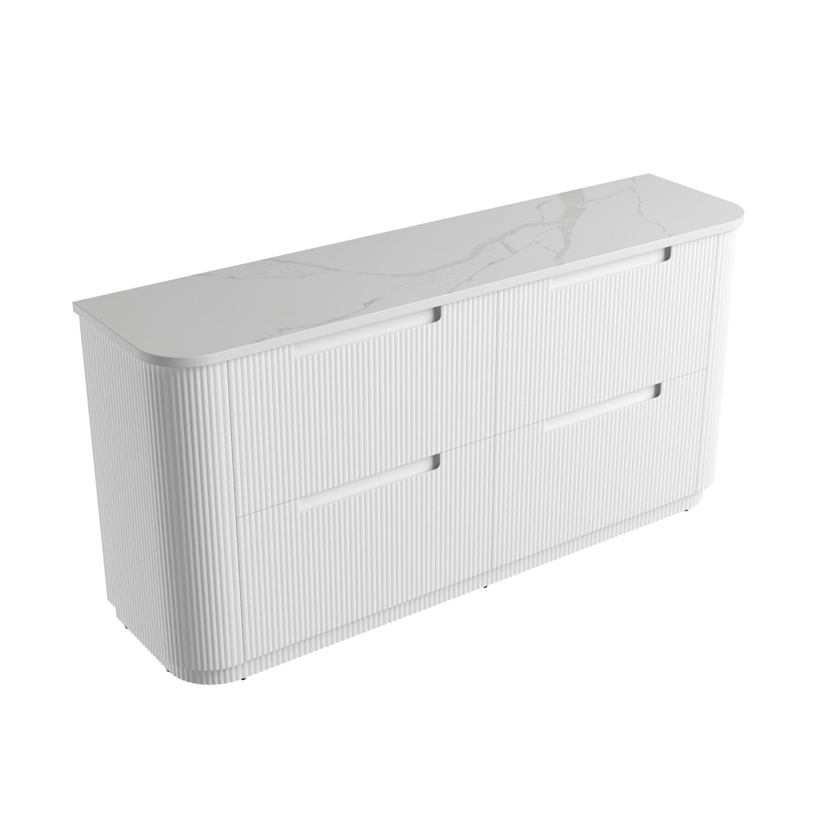 Aulic 1800mm Curva Floorstanding Vanity with Solid Surface Top Palis Top CA57-1800D-ST66FT Vanity Units