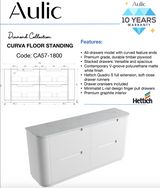 Aulic 1800mm Curva Floorstanding Vanity with Solid Surface Top Palis Top CA57-1800D-ST66FT Vanity Units