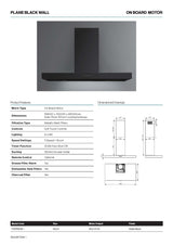 Falmec F5PB90B1 Plane NRS Canopy Rangehood with On Board Motor, Black, 800m3