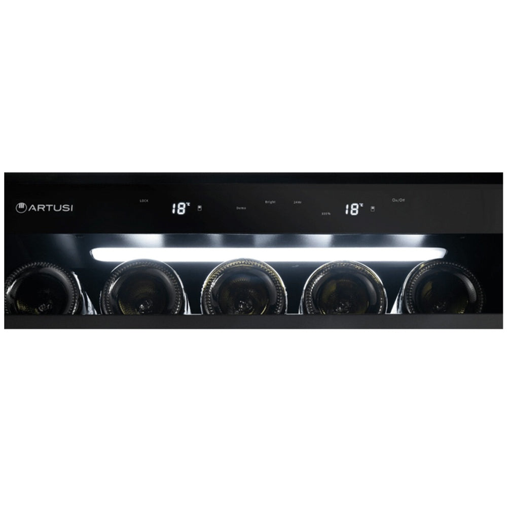 Artusi AWCD160BV Dual Zone Wine Cooler, 154 Bottle, Reversible Double Doors, Matte Black