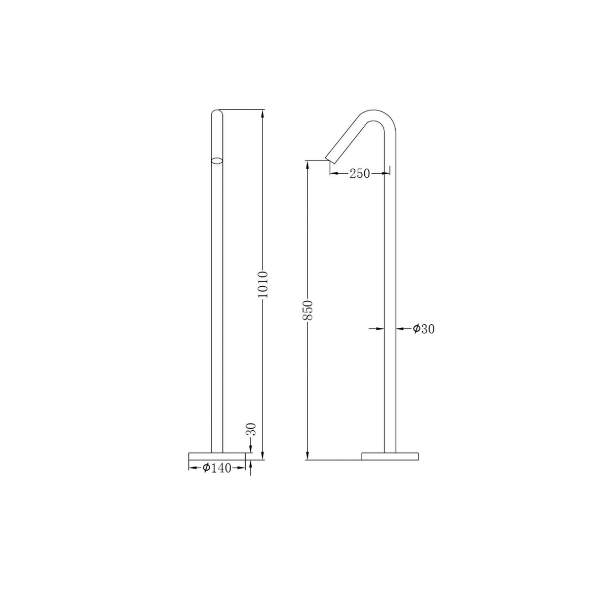 Nero NR221903aMW Mecca Freestanding Bath Spout - Matte White