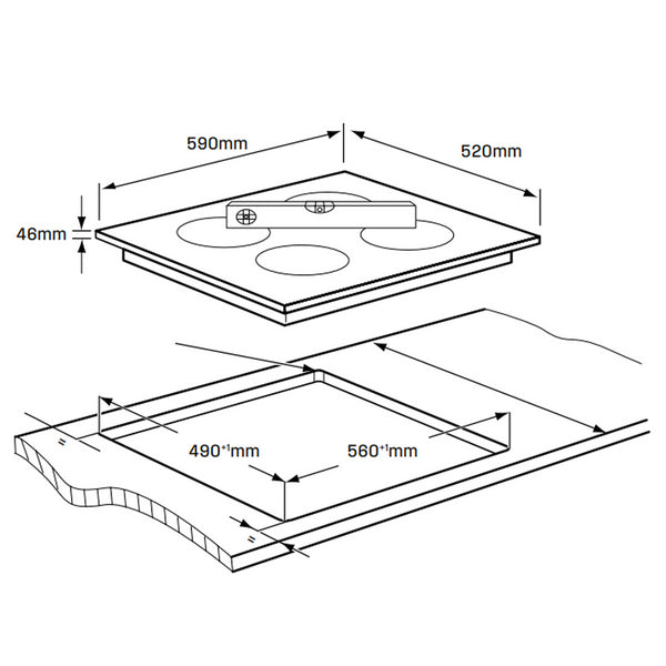 Westinghouse WHI641BEA 60cm 4 Zone Induction Cooktop - Westinghouse Factory Seconds