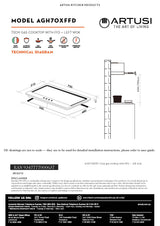 Artusi AGH70XFFD 70cm Gas Cooktop, Stainless Steel