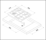 Euro Appliances E60Ctwx 60Cm Natural Gas Cooktop - Special Order
