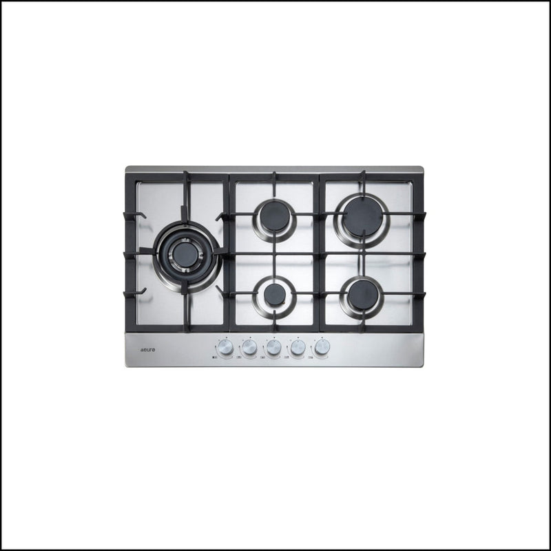 Euro Appliances Ect75G5X 75Cm Stainless Steel Gas Cooktop