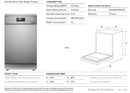 Euro Appliances Eds45Xs 45Cm Stainless Steel Dishwasher With Top Cutlery Draw - Special Order