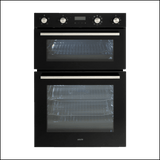 Euro Appliances Eo8060Dbk Black Glass Electric Multifunction Duo Wall Oven Ovens