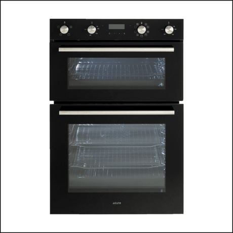 Euro Appliances Eo8060Dbk Black Glass Electric Multifunction Duo Wall Oven Ovens