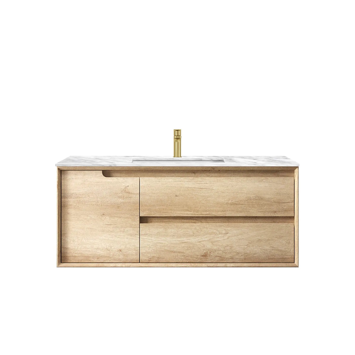 Otti Byron Wall Hung Vanity, Natural Oak