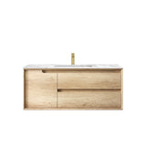 Otti Byron Wall Hung Vanity, Natural Oak