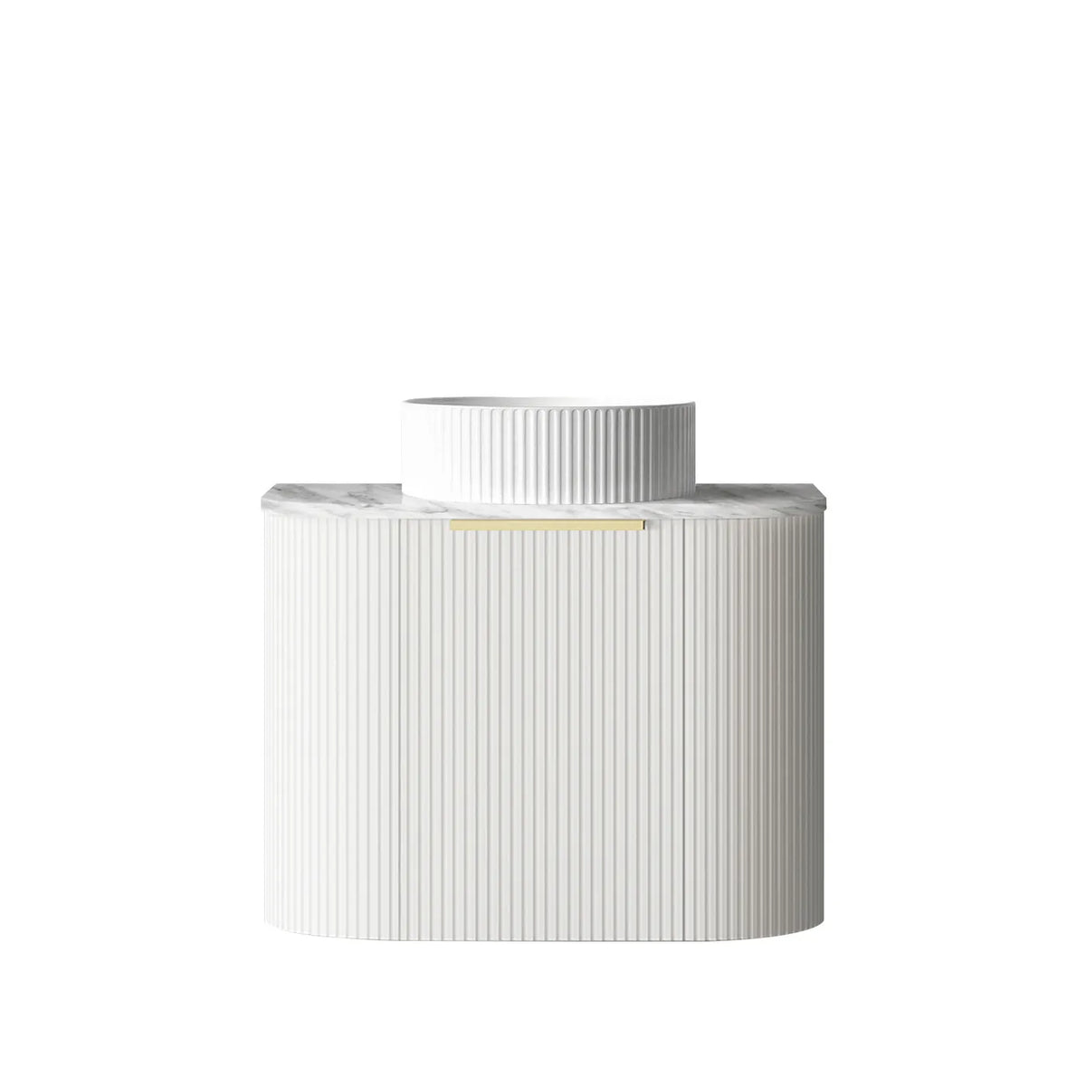 Otti Bondi Wall Hung Vanity, Fluted Satin White