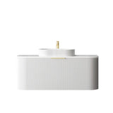 Otti Bondi Wall Hung Vanity, Fluted Satin White