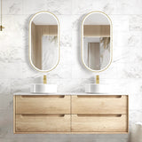 Otti Byron Wall Hung Vanity, Natural Oak