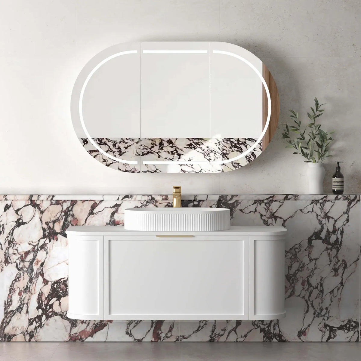 Otti Hampshire Wall Hung Vanity, Satin White
