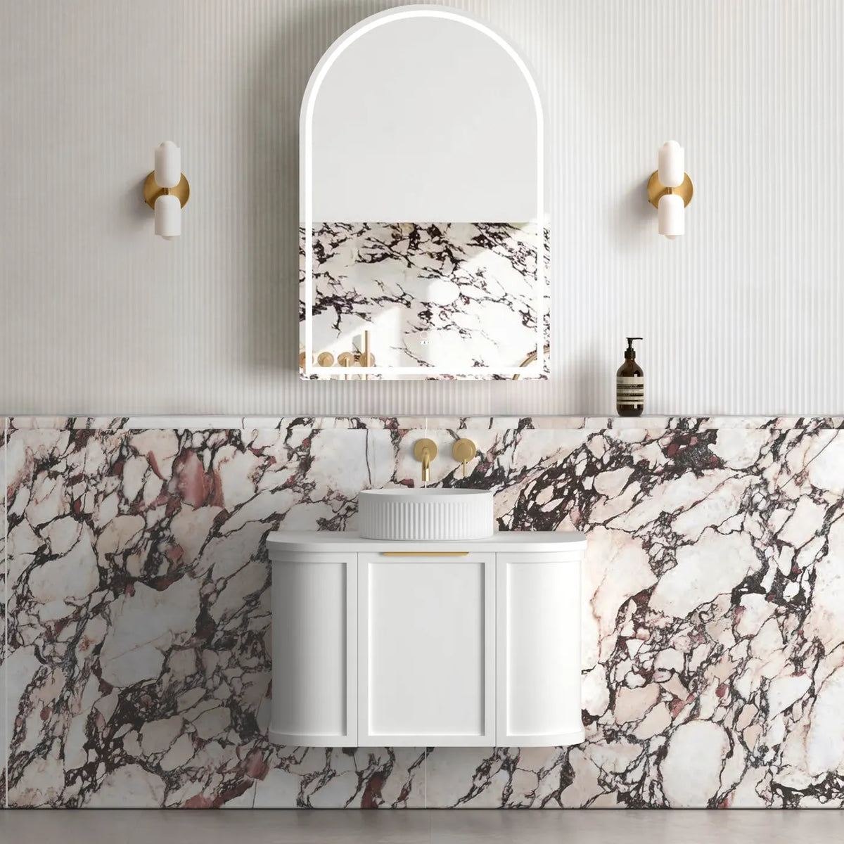 Otti Hampshire Wall Hung Vanity, Satin White