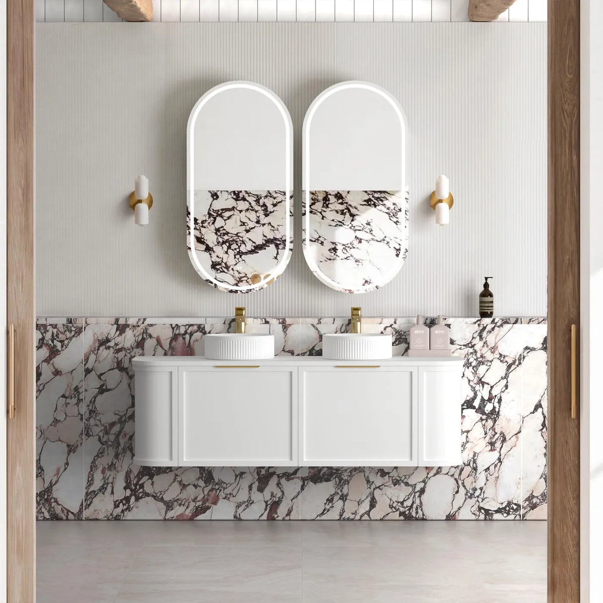 Otti Hampshire Wall Hung Vanity, Satin White