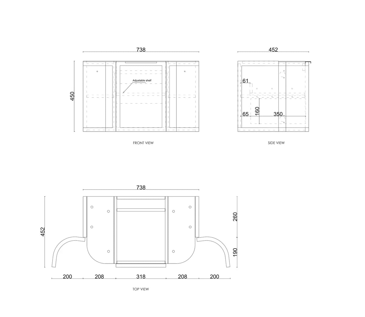 Otti Hampshire Wall Hung Vanity, Satin White