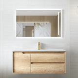 Otti Byron Wall Hung Vanity, Natural Oak