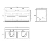 Otti Byron Wall Hung Vanity, Natural Oak