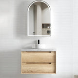 Otti Byron Wall Hung Vanity, Natural Oak