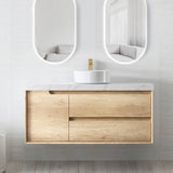 Otti Byron Wall Hung Vanity, Natural Oak