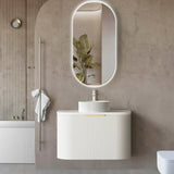 Otti Bondi Wall Hung Vanity, Fluted Satin White