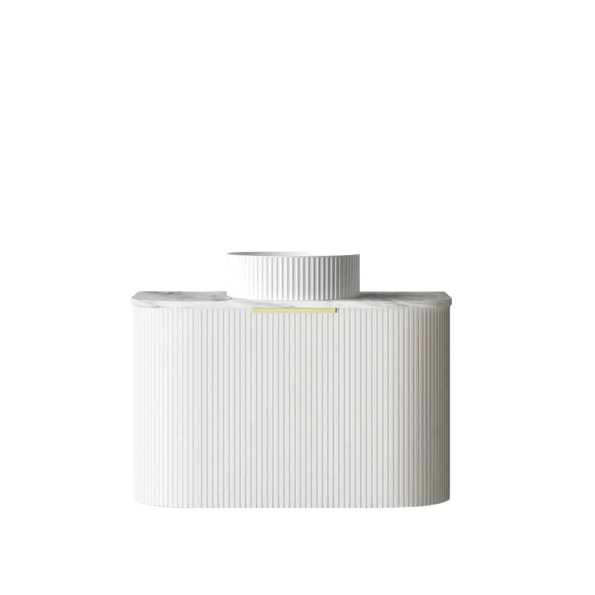 Otti Bondi Wall Hung Vanity, Fluted Satin White