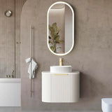 Otti Bondi Wall Hung Vanity, Fluted Satin White
