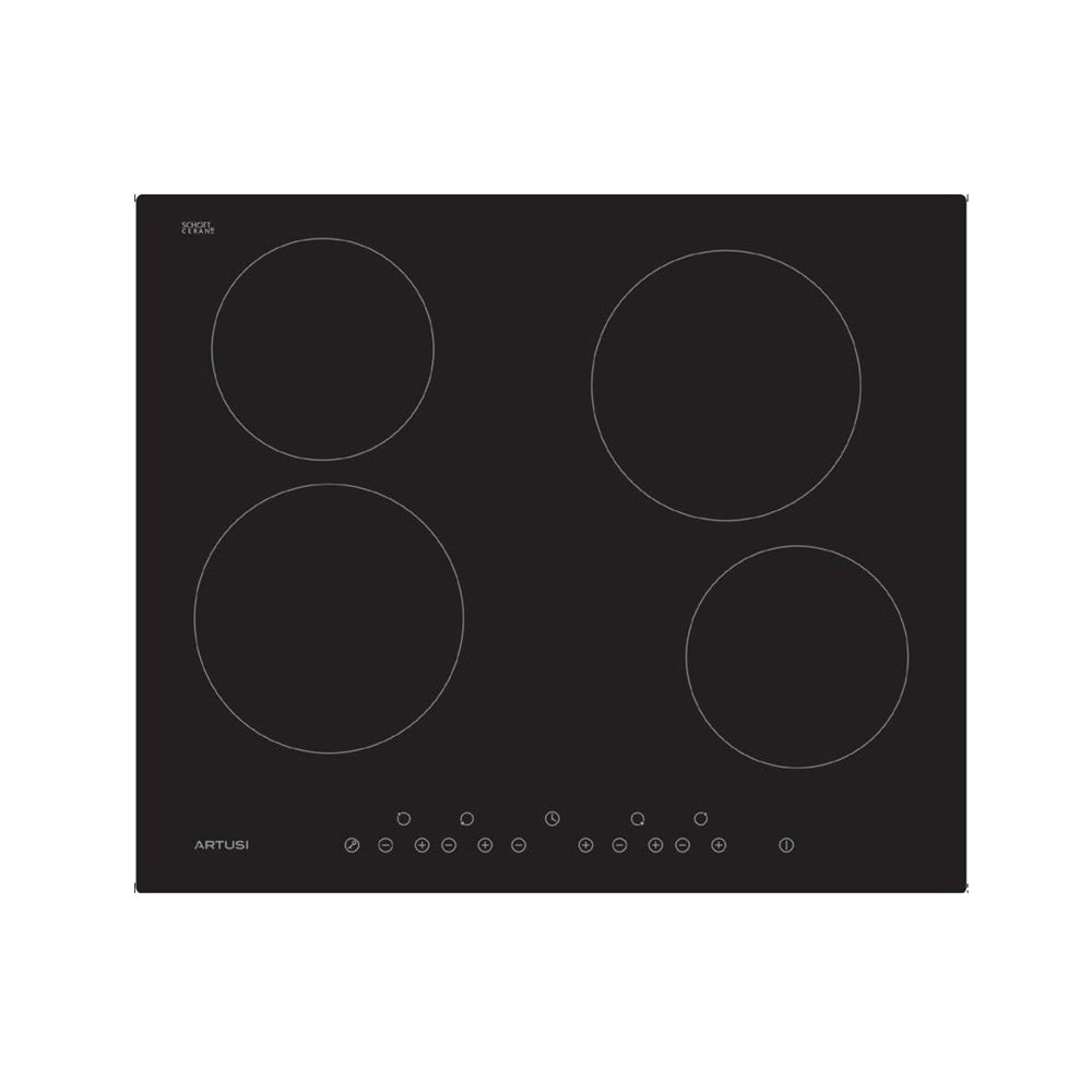 Artusi CACC70/1 70cm 4 Zone Ceramic Electric Cooktop, Black