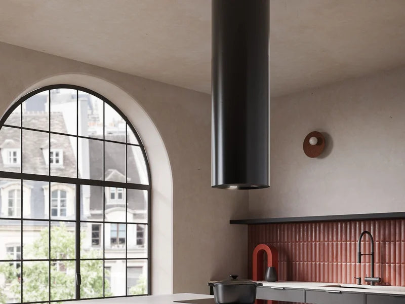 Falmec F7PR35B1 Polar 35cm Island Canopy Rangehood, Black, 800m3