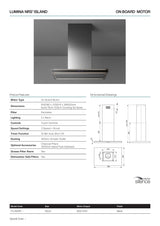 Falmec F7LA90B1 90cm Lumina NRS Island Rangehood, 800m3
