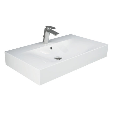 Fienza 08101AWHA RAK Des 81 Wall Basin One Tap Hole Alpine White - Basins