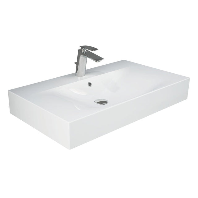 Fienza 08101AWHA RAK Des 81 Wall Basin One Tap Hole Alpine White - Basins