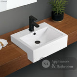 Fienza 1 Tap Hole RB8050B 1 Tap Hole Semi Recessed Basin White - Basins