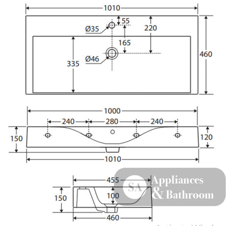 Fienza 10101AWHA RAK Des 101 Wall Basin One Tap Hole Alpine White - Basins
