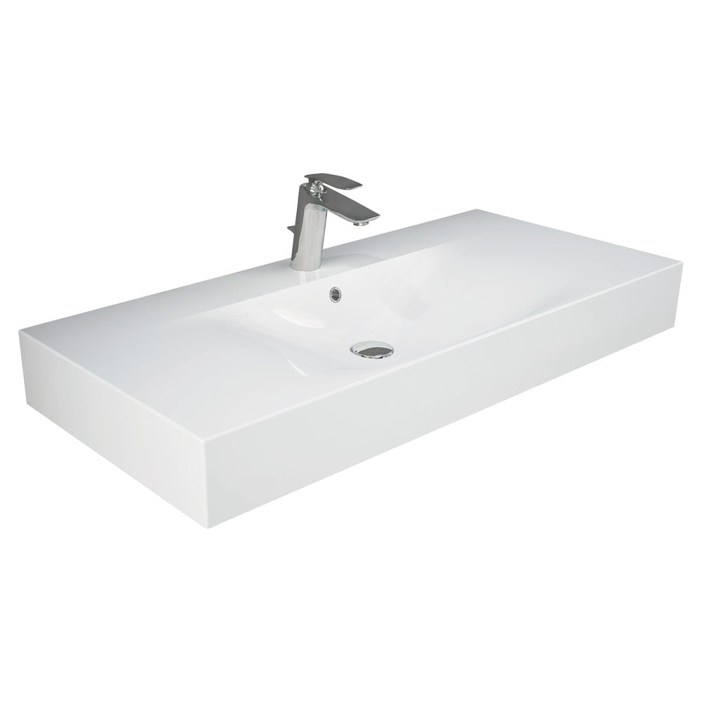 Fienza 10101AWHA RAK Des 101 Wall Basin One Tap Hole Alpine White - Basins