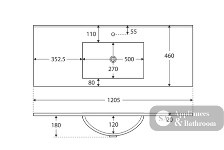 Fienza 1200Mm Tcl120Zk Dolce Fingerpull Vanity On Kickboard Matte White - Special Order Units