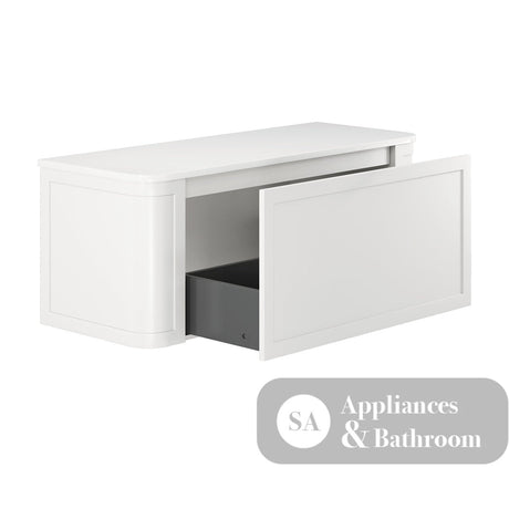 Fienza 120CM Mila Curved Satin White 1200 Wall Hung Cabinet - Vanity Units