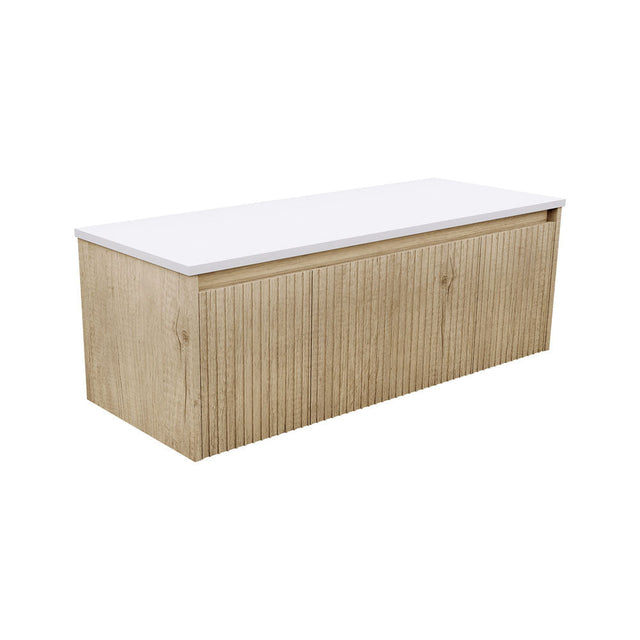 Fienza 120RS-C Alina Fluted Scandi Oak 1200 Wall-Hung Cabinet Cabinet Only No Top - Vanity Units