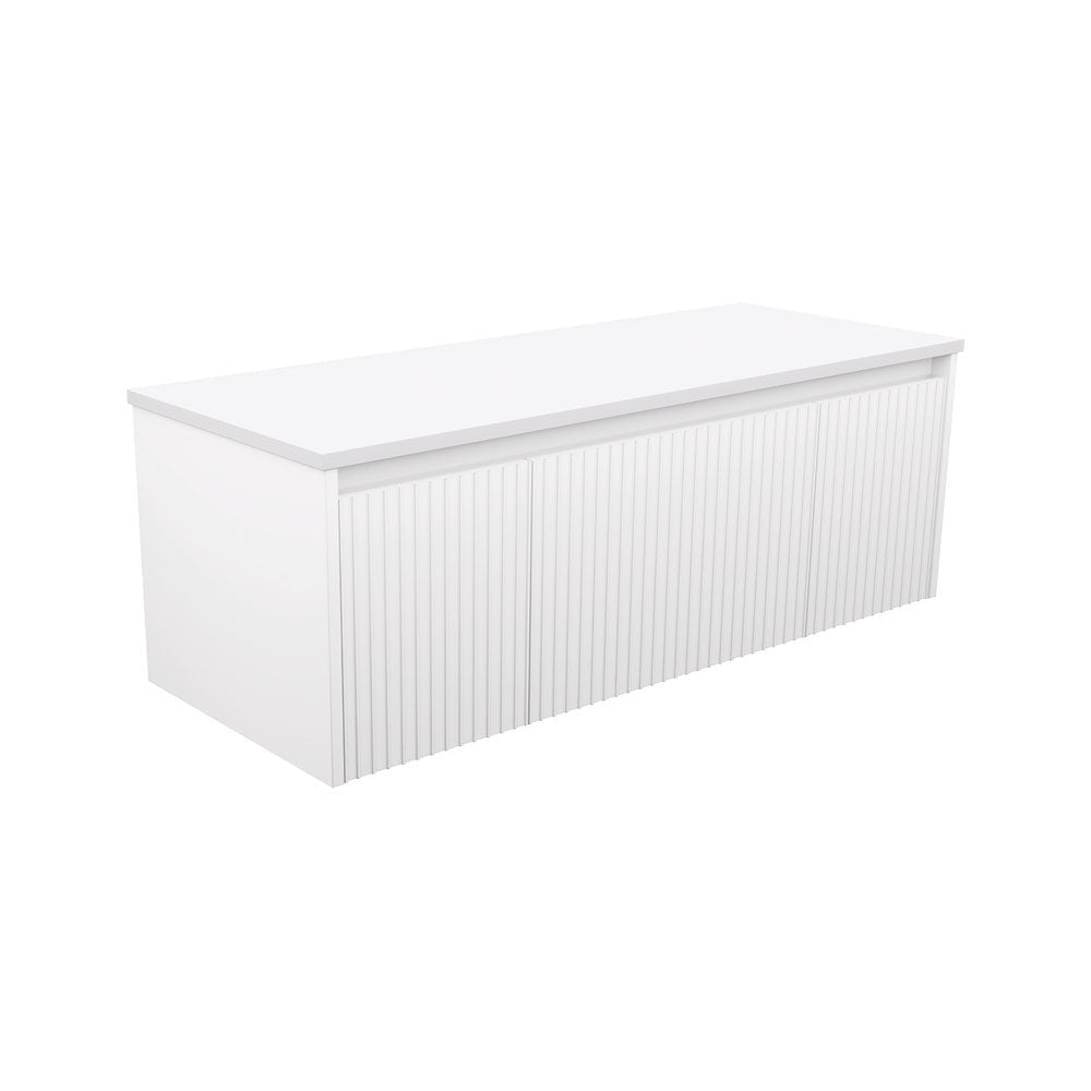 Fienza 120RW-C Alina Fluted White 1200 Wall-Hung Cabinet Cabinet Only No Top - Vanity Units