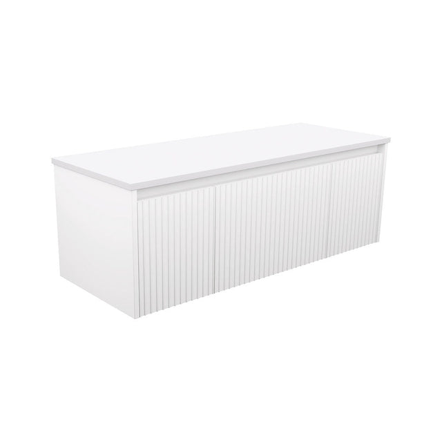 Fienza 120RW-C Alina Fluted White 1200 Wall-Hung Cabinet Cabinet Only No Top - Vanity Units