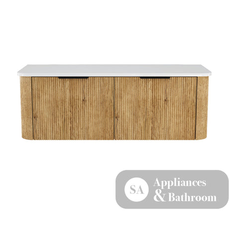 Fienza 120US-C Minka Curved Scandi Oak 1200 Wall Hung Cabinet - Vanity Units