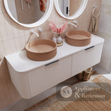 Fienza 120UW-C Minka Curved Satin White 1200 Wall Hung Cabinet - Vanity Units